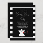 Halloween Birthday Booze Party Funny Ghost Einladung (Vorne/Hinten)