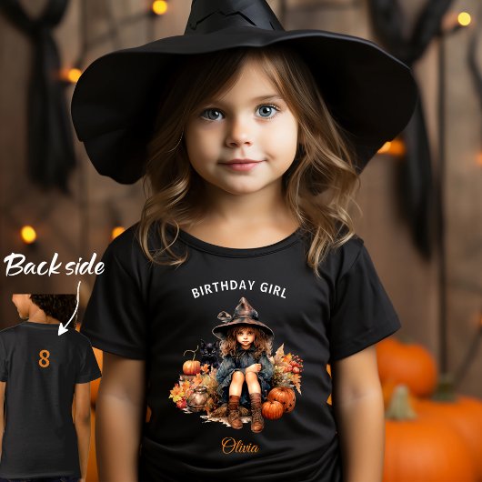 Halloween Birthday Girl Name Black T - Shirt