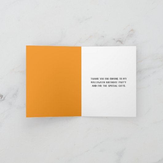 Halloween Birthday Girl Thank You Dankeskarte (Innenseite)