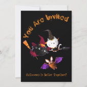Halloween Birthday Hexenkatze Bat Vampire Mummy in Einladung (Vorderseite)