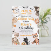 Halloween Birthday Invitation Einladung (Stehend Vorderseite)