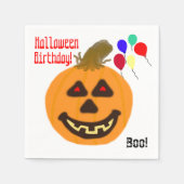 Halloween Birthday Orange Pumpkin Party Balloons Serviette (Vorderseite)