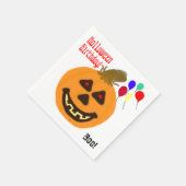 Halloween Birthday Orange Pumpkin Party Balloons Serviette (Ecke)