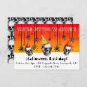 Halloween Birthday Orangenschwarze Schädel Party H (Vorne/Hinten)