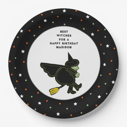 Halloween Birthday Pappteller (Vorderseite)