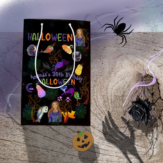Halloween Birthday Party Black Mittlere Geschenktüte