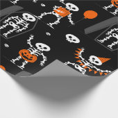 halloween birthday party skeleton coffin skull geschenkpapier (Ecke)