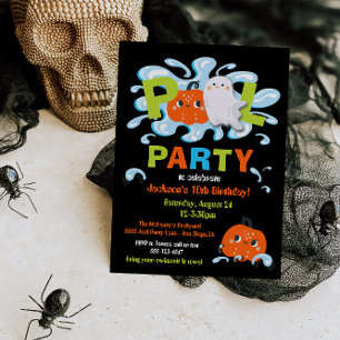 Halloween BIrthday Pool Party Einladung