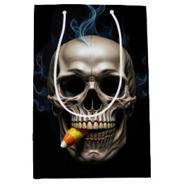 Halloween Birthday Rauchen Skull Biting Candy Mais Mittlere Geschenktüte