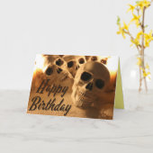 Halloween Birthday Skull Karte (Gelbe Blume)