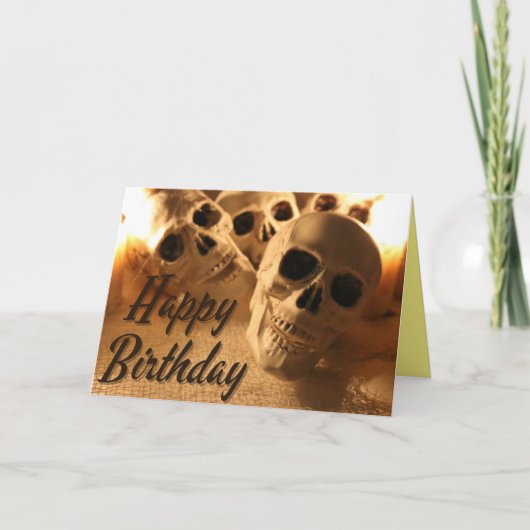 Halloween Birthday Skull Karte (Vorderseite)