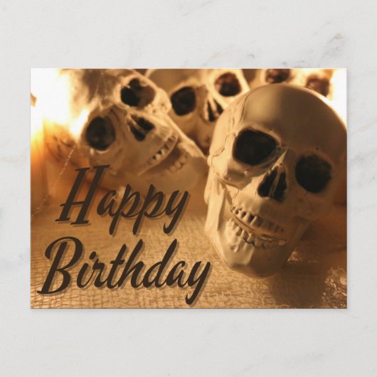 Halloween Birthday Skull Postkarte (Vorderseite)