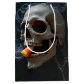 Halloween Birthday Skull Rauchen ein Candy Corn Mittlere Geschenktüte (Vorderseite)