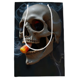 Halloween Birthday Skull Rauchen ein Candy Corn Mittlere Geschenktüte