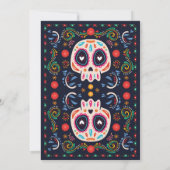 Halloween Birthday Sugar Skull Fiesta mexikanisch Einladung (Rückseite)
