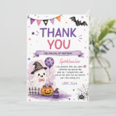 Halloween Birthday Thank You Card (Stehend Vorderseite)
