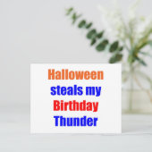 Halloween Birthday Thunder Postkarte (Stehend Vorderseite)