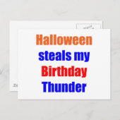 Halloween Birthday Thunder Postkarte (Vorne/Hinten)