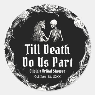 Halloween Bis dass der Tod uns scheidet Brautparty Runder Aufkleber