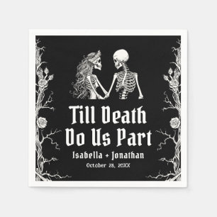Halloween Bis Dass Der Tod Uns Scheidet Skelett Ho Serviette