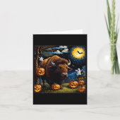 Halloween Bison Starry Night Karte (Vorderseite)