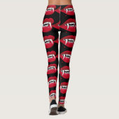 Halloween Bite Me Vampire Fangs und Lips Leggings (Rückseite)
