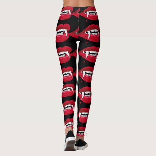 Halloween Bite Me Vampire Fangs und Lips Leggings (Rückseite)