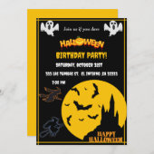 Halloween Bithday party Einladung (Vorne/Hinten)