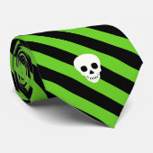 Halloween Black and Green Stripes Muster Krawatte (Gerollt)