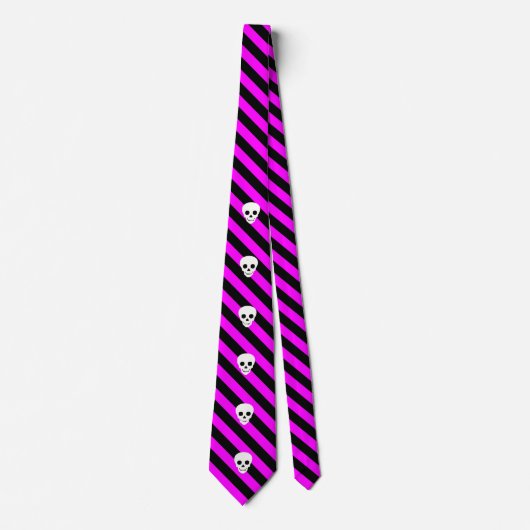 Halloween Black and Hot Pink Stripes Pattern Krawatte (Vorderseite)