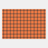 Halloween Black and Orange Checked Kariert Gingham Geschenkpapier Set (Vorderseite 3)