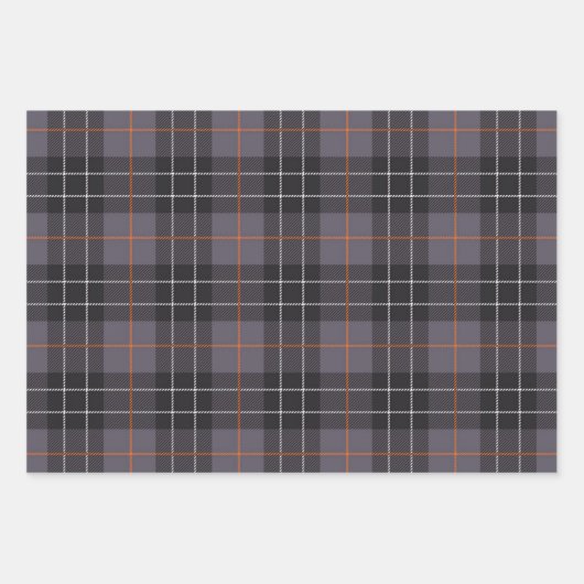 Halloween Black and Orange Checked Kariert Gingham Geschenkpapier Set (Vorderseite 2)