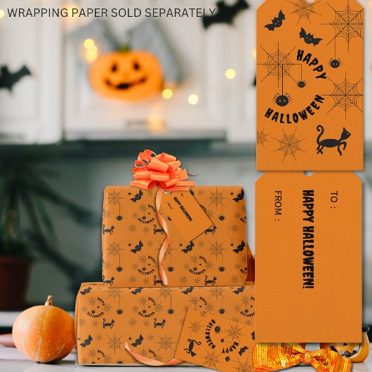 Halloween Black and Orange-Geschenkmarke Geschenkanhänger