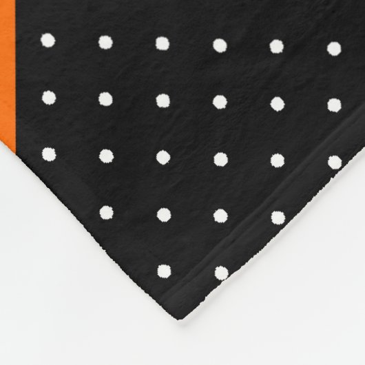 Halloween Black and Orange Polka Dots Fleecedecke (Ecke)