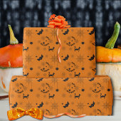 Halloween Black and Orange Wrapping Paper Geschenkpapier