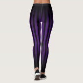 Halloween Black and purple vertical stripes ombre Leggings (Rückseite)