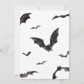 Halloween Black and White Bats Babydusche Einladung (Rückseite)