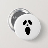 Halloween Black and White Beängstigend Ghost Face Button (Vorne & Hinten)
