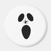 Halloween Black and White Beängstigend Ghost Face Magnet (Vorne)