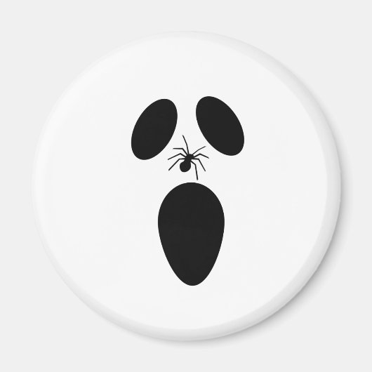 Halloween Black and White Beängstigend Ghost Face Magnet (Vorne)