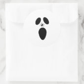 Halloween Black and White Beängstigend Ghost Face Runder Aufkleber (Tasche)