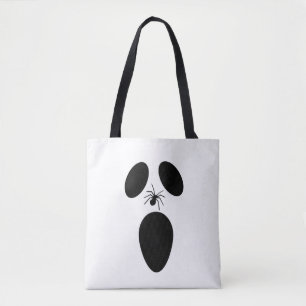 Halloween Black and White Beängstigend Ghost Face Tasche