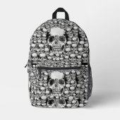 Halloween Black and White Dead Skulls Beängstigend Bedruckter Rucksack (Vorderseite)