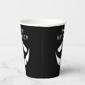 Halloween Black and White Kürbislaterne Pumpkin Pappbecher (Rechts)