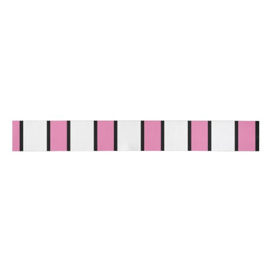 Halloween Black and White Pink Ribbon Ripsband (Vorderseite)