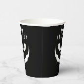 Halloween Black and White Pumpkin Creepace Pappbecher (Rechts)