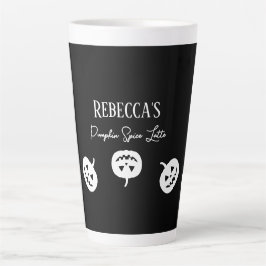Halloween Black and White Pumpkin Spice Latte Tass Milchtasse