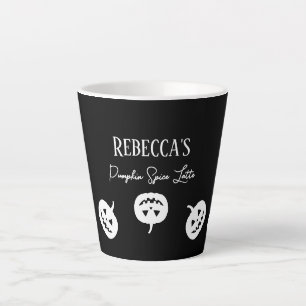 Halloween Black and White Pumpkin Spice Latte Tass Milchtasse