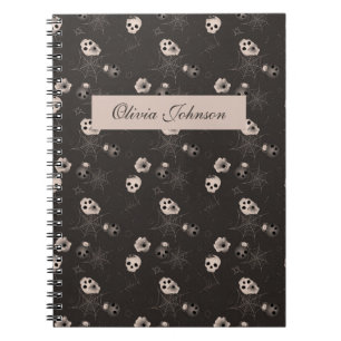Halloween Black and White Skulls Modern Notizblock