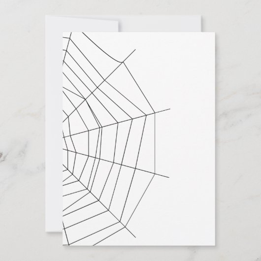 Halloween Black and White Spider Web Babydusche Einladung (Rückseite)